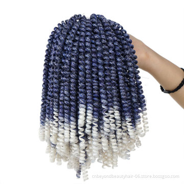 China factory spring twist crochet braiding hair ombre synthetic hair